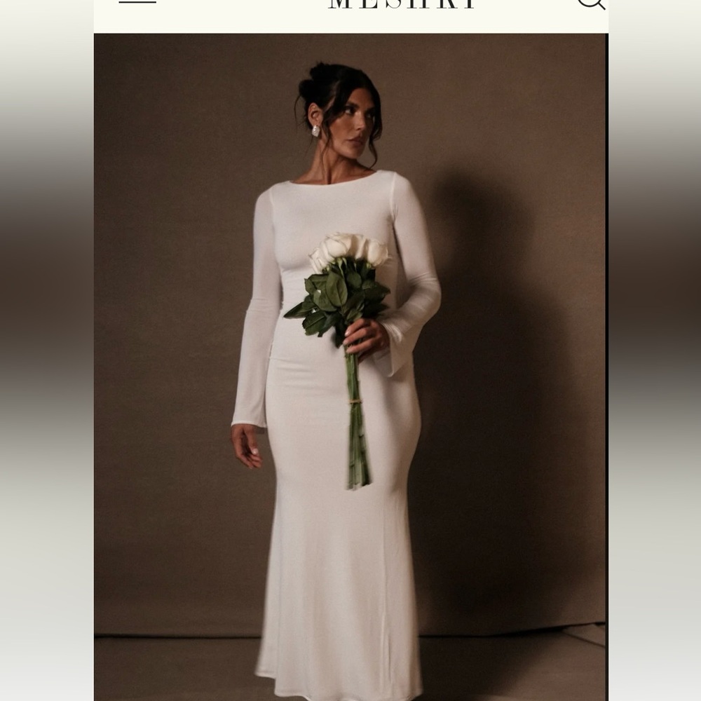 Meshki Slinky Fishtail Maxi Dress - Ivory